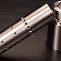 Close up of stainless steel dispensing nozzles for the energy industry