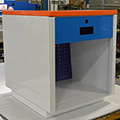 Fully assembled steel electronic storage cabinet for holding hardware