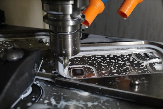 CNC milling of a metal stamped part